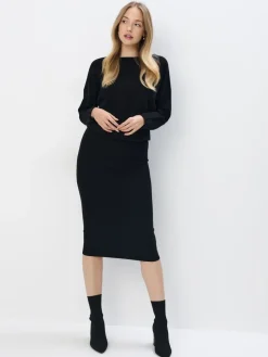MOHITO Dzianinowy sweter czarny Fashion
