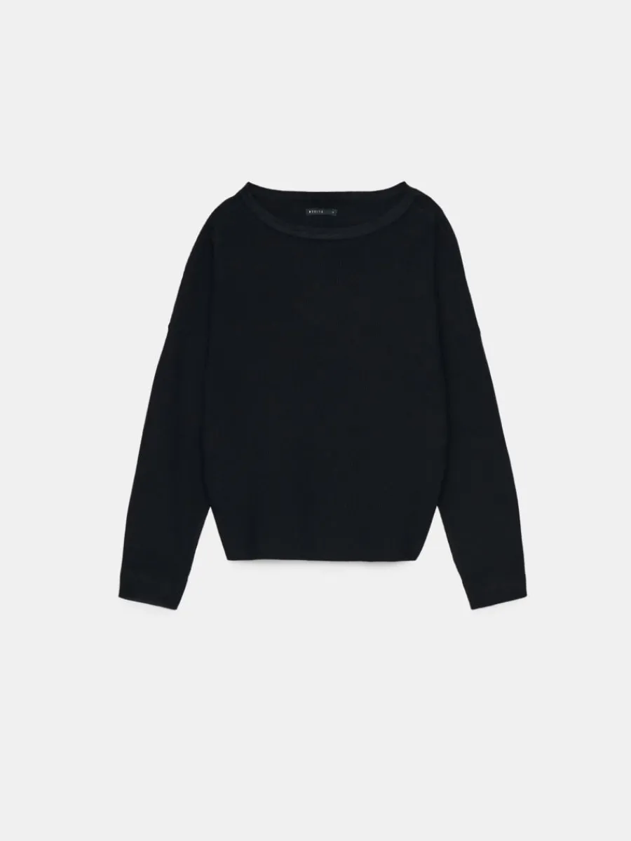 MOHITO Dzianinowy sweter czarny Fashion