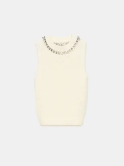 MOHITO Dzianinowy top kremowy Discount