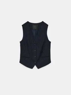 MOHITO Elegancka kamizelka w paski granatowy Fashion