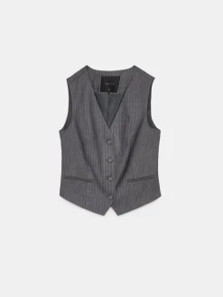MOHITO Elegancka szara kamizelka w paski szary Sale