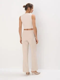 MOHITO Eleganckie beżowe spodnie beu017cowy Hot