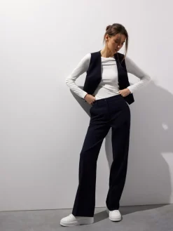 MOHITO Eleganckie granatowe spodnie granatowy New