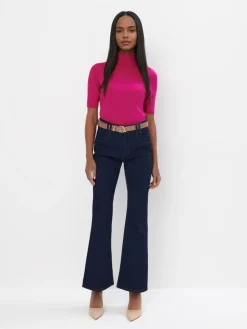 MOHITO Fuksjowy sweter z krótkim rękawem fioletowy Fashion