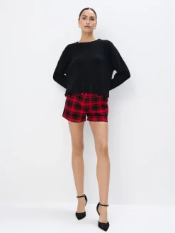 MOHITO Gładki sweter z bawełną czarny Online
