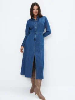 MOHITO Jeansowa sukienka maxi niebieski Outlet
