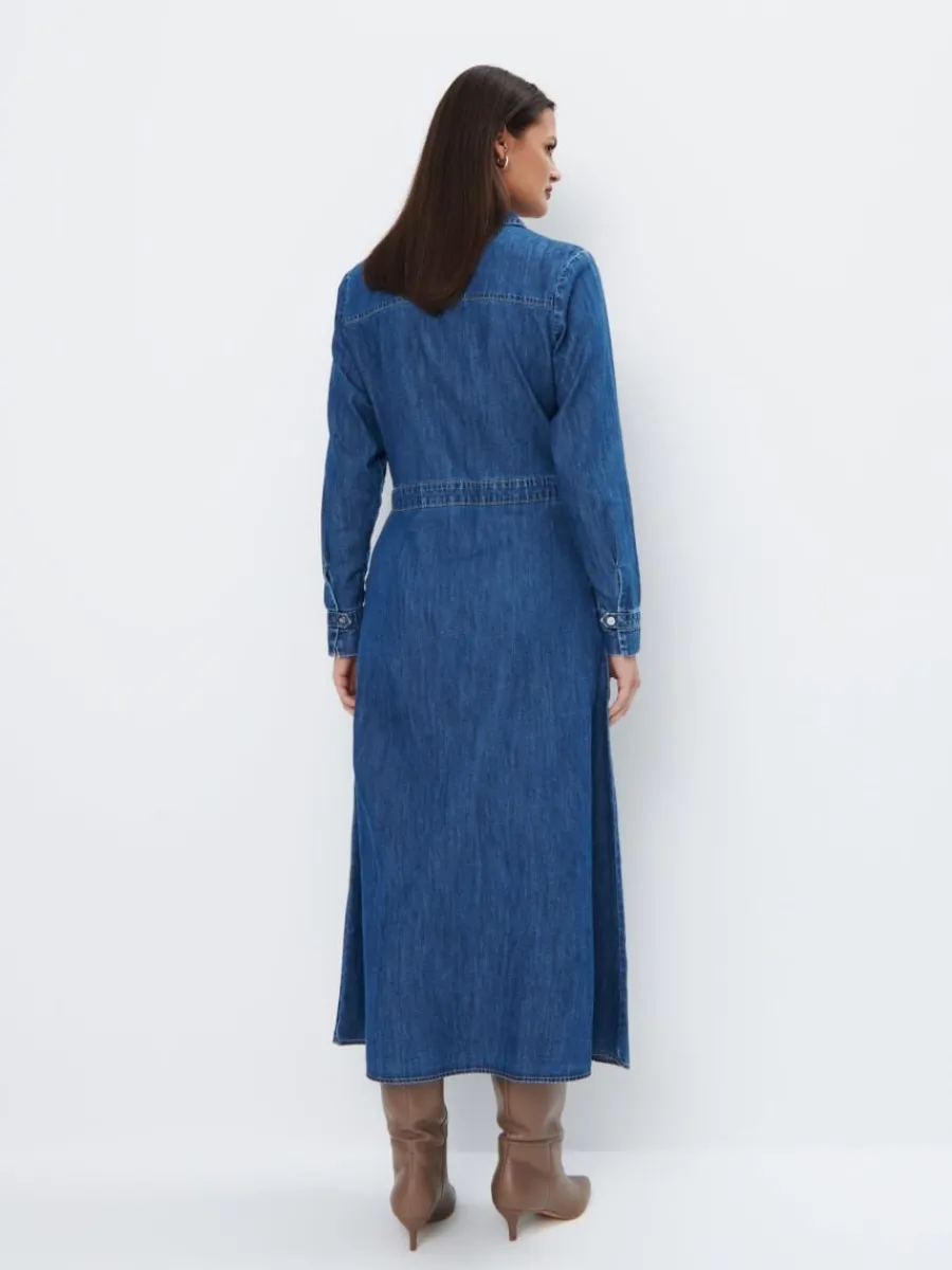 MOHITO Jeansowa sukienka maxi niebieski Outlet