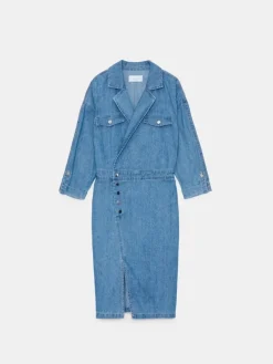 MOHITO Jeansowa sukienka midi niebieski Fashion