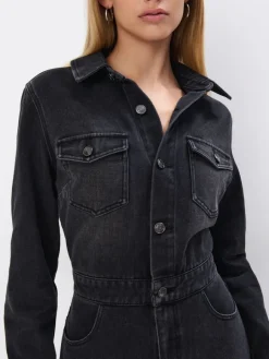MOHITO Jeansowa sukienka midi czarny Discount