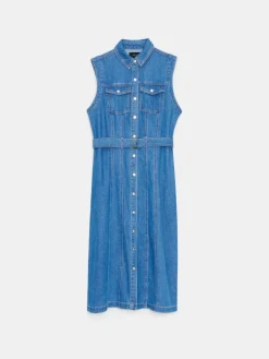 MOHITO Jeansowa sukienka midi niebieski Clearance