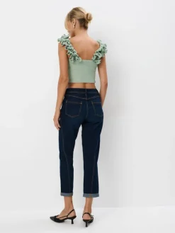 MOHITO Jeansy boyfriend granatowy Fashion