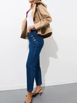 MOHITO Jeansy mom granatowy New