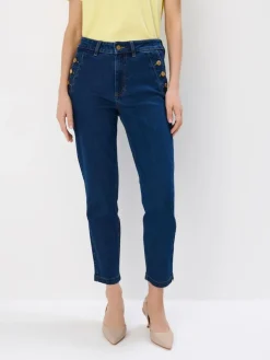 MOHITO Jeansy mom granatowy New