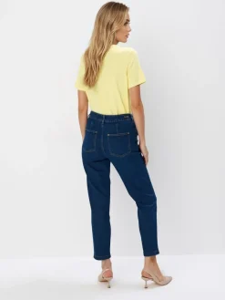 MOHITO Jeansy mom granatowy New