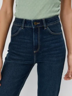 MOHITO Jeansy mom granatowy New