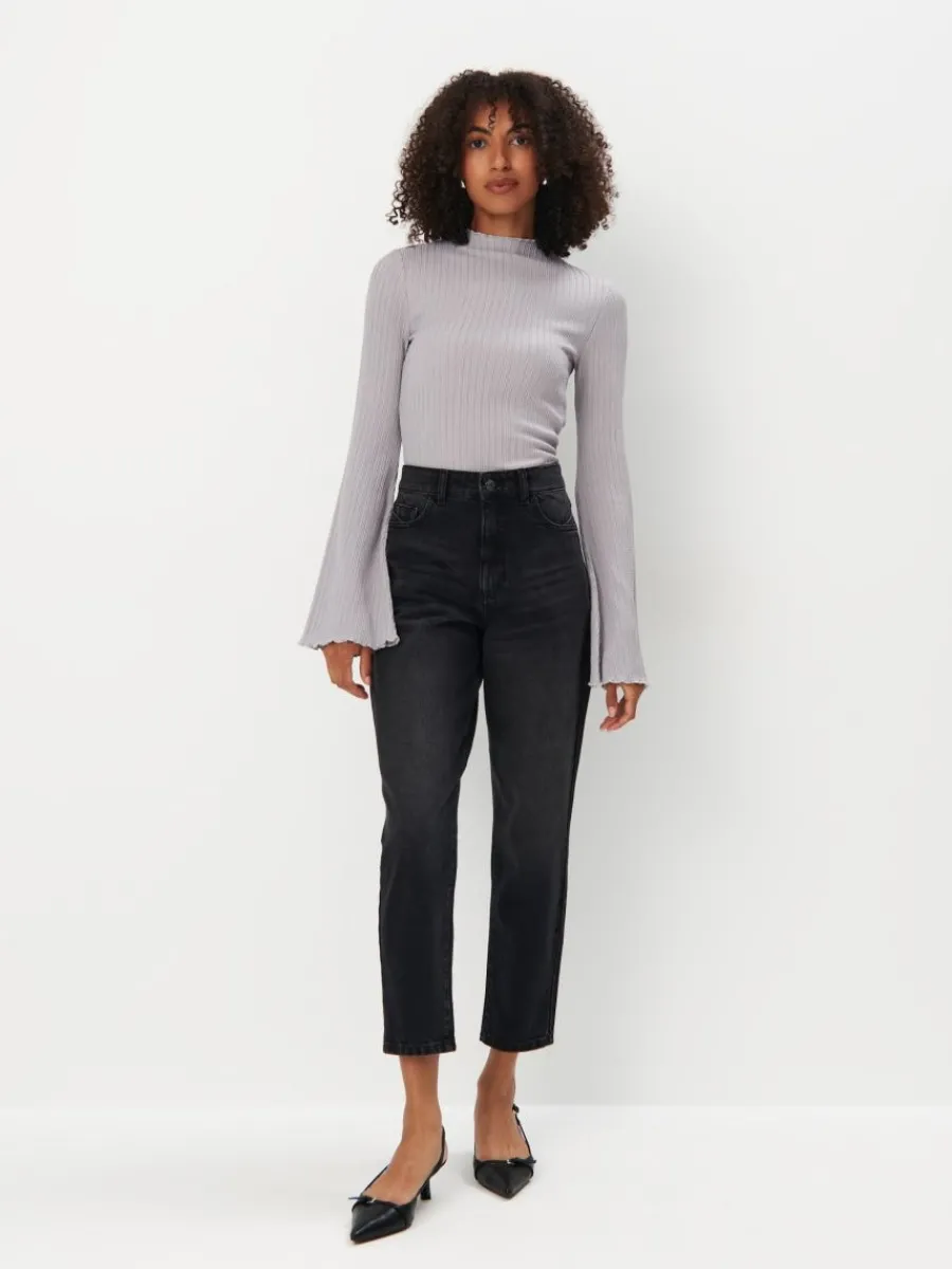 MOHITO Jeansy mom fit czarny Fashion