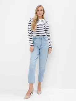 MOHITO Jeansy mom fit niebieski Fashion