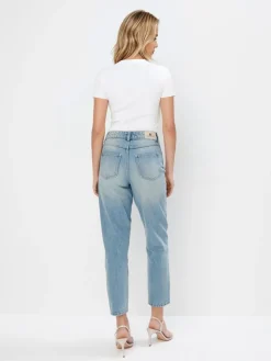 MOHITO Jeansy mom fit niebieski Hot