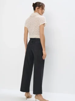 MOHITO Jeansy wide leg czarny Clearance
