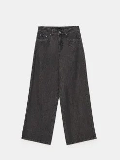 MOHITO Jeansy wide leg czarny Clearance