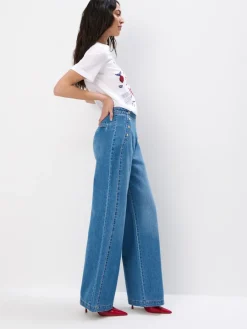 MOHITO Jeansy wide leg niebieski Best
