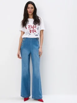MOHITO Jeansy wide leg niebieski Best