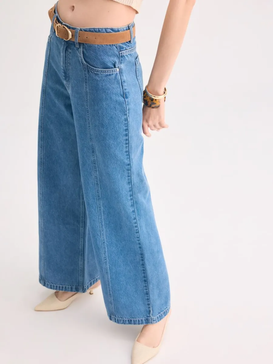 MOHITO Jeansy wide leg niebieski New