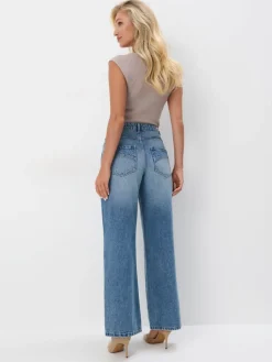 MOHITO Jeansy wide leg niebieski Best