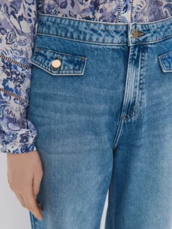 MOHITO Jeansy wide leg niebieski Clearance