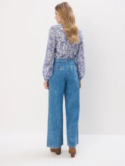 MOHITO Jeansy wide leg niebieski Clearance