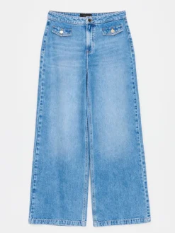 MOHITO Jeansy wide leg niebieski Clearance
