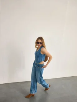 MOHITO Jeansy wide leg niebieski Clearance