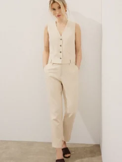 MOHITO Kamizelka z wiskozy i lnu beu017cowy Fashion