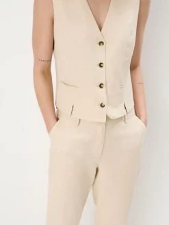 MOHITO Kamizelka z wiskozy i lnu beu017cowy Fashion