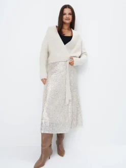MOHITO Kopertowy sweter beu017cowy Sale