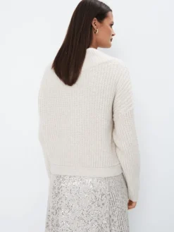 MOHITO Kopertowy sweter beu017cowy Sale