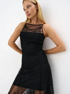 MOHITO Koronkowa sukienka maxi czarny Fashion