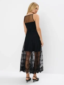 MOHITO Koronkowa sukienka maxi czarny Fashion