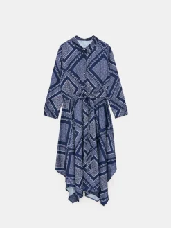 MOHITO Koszulowa sukienka midi granatowy Fashion