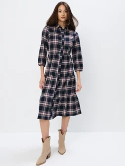 MOHITO Koszulowa sukienka midi granatowy Fashion