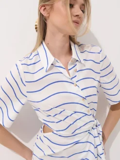 MOHITO Koszulowa sukienka midi bu0142u0119kitny New