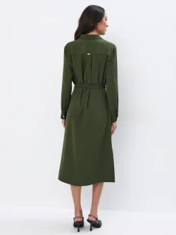 MOHITO Koszulowa sukienka midi khaki Outlet