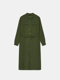 MOHITO Koszulowa sukienka midi khaki Outlet