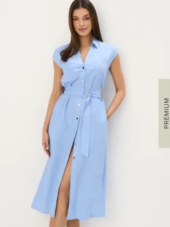MOHITO Koszulowa sukienka midi bu0142u0119kitny Online