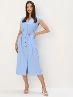 MOHITO Koszulowa sukienka midi bu0142u0119kitny Online