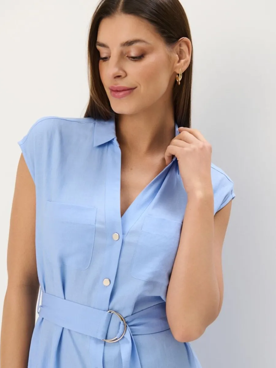 MOHITO Koszulowa sukienka midi bu0142u0119kitny Online