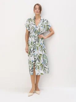 MOHITO Koszulowa sukienka midi biau0142y Fashion