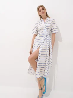 MOHITO Koszulowa sukienka midi bu0142u0119kitny Clearance