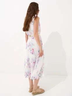 MOHITO Koszulowa sukienka midi w kwiaty kremowy Fashion