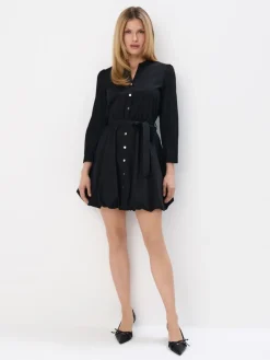 MOHITO Koszulowa sukienka mini czarny Outlet